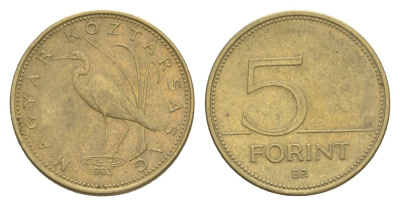 Венгрия 5 форинтов 1993 KM 694 никель латунь 4632-362