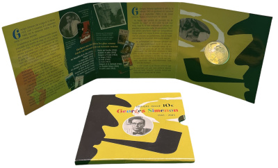 Бельгия 10 евро 2003 100 лет со дня рождения Жоржа Сименона, буклет KM 235 серебро PROOF 6-5-1-06