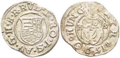 Венгрия 1 денар 1590 Рудольф II Габсбург (1576-1612), мадонна с младенцем серебро 413-2242