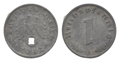 Германия 1 рейхспфенниг 1942 A KM 97, J.369 цинк 4613-447
