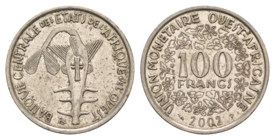 Западная Африка (BCEAO) 100 франков 2002 KM 4 никель 4656-933