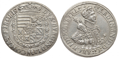 Австрия, Священная Римская империя 1 талер ND Эрцгерцог Фердинанд 1564-1595 Dav. 8097 серебро 00-815-66