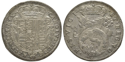 Неаполь и Сицилия тари (2 карлини) 1687 Карл II Испанский серебро 00-822-20