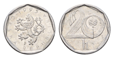 Чехия 20 геллеров 1995 KM 2.1 алюминий 192-557