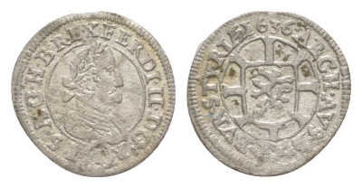 Австрия 1 крейцер 1636 Фердинанд II (1619-1637) KM 805 серебро 650-823