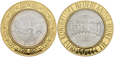 Италия 10 евро 2006 60 лет со дня образования UNICEF, коллекция Нидерландского монетного двора KM 286 серебро UNC 11-060-14