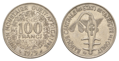 Западная Африка (BCEAO) 100 франков 1979 Центральный банк государств Западной Африки KM 4 никель 4642-331
