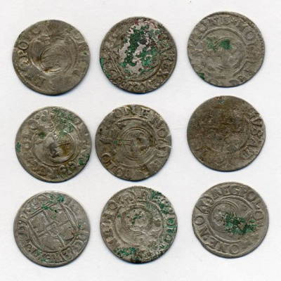 ПОЛЬША ЛОТ ИЗ 9 МОНЕТ В ПОЛТАРАК XVII век серебро M12-2-1