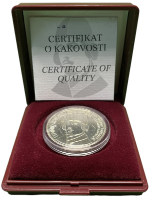 Словения 30 евро 2009 100 лет первому полету самолета Эдварда Русяна, коробка, сертификат KM 86 серебро BUNC 00-00