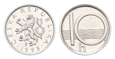Чехия 10 геллеров 1998 KM 6 алюминий UNC 192-533
