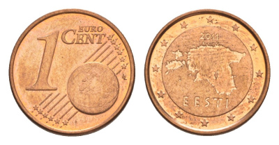 Эстония 1 евроцент 2011 KM 61 сталь плакированная медью aUNC 4630-435