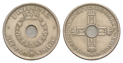 Норвегия 1 крона 1949 Хокон VII (1905-1957) KM 385 медно-никель 4620-235