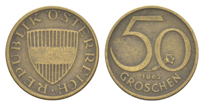 Австрия 50 грошей 1962 KM 2885 алюминиевая бронза 4136-1214