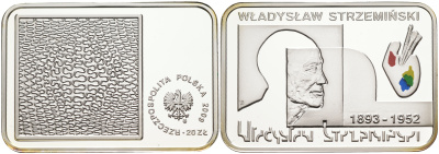 Польша 20 злотых 2009 Польские художники XIX-XX вв. Владислав Стржеминский, цветная эмаль KM 706 серебро PROOF 1069-7-12