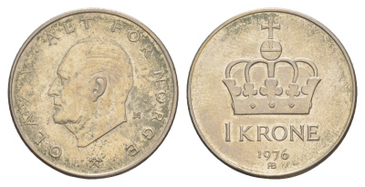 Норвегия 1 крона 1976 Улаф V (1958-1991) KM 419 медно-никель aUNC 4646-1016