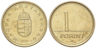 Венгрия 1 форинт 2003 BP KM 692 никель латунь UNC 4617-1032