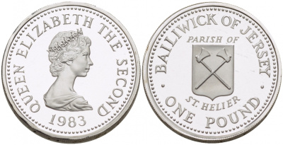 Джерси 1 фунт 1984 приход СЕНТ-БРЕЛАД, тираж 2500 экземпляров KM 61 а серебро PROOF 650-1215