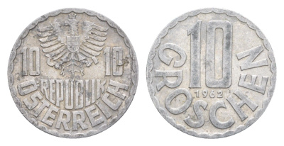Австрия 10 грошей 1962 KM 2878 алюминий 4643-445