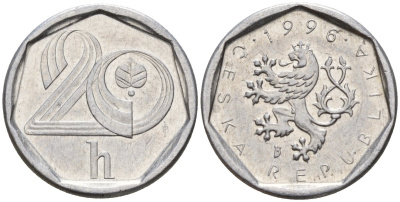 Словакия 20 геллеров 1996 b' KM 2.1 алюминий 4152-867