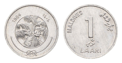 Мальдивские острова (Мальдивы) 1 лари 1984 KM 68 алюминий aUNC 4588-966
