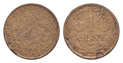 Нидерланды 1 цент 1930? Вильгельмина (1890-1948) KM 152 бронза 57-1214