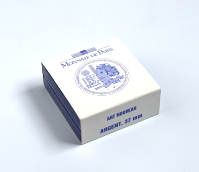 Франция 1 евро = 6,55957 франков 2000 стиль арт-нуво в архитектуре (XIX-XX веков) в оригинальной коробке, с сертификатом KM 1227 серебро PROOF 4-3-2-13