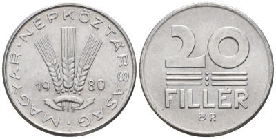 Венгрия 20 филлеров 1980 BP KM 573 алюминий 4152-315