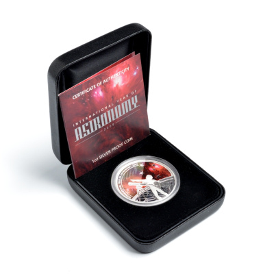 Австралия 1 доллар 2009 Международный год астрономии, цветная эмаль серебро PROOF 8-1-05-07