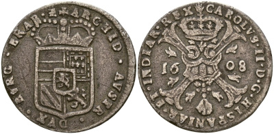 Нидерланды Испанские 4 стюверта 1698 GH 353-4, KM 121 серебро 1526-1332