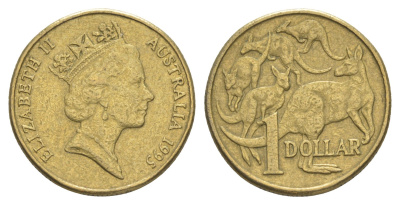 Австралия 1 доллар 1995 Елизавета II (1952-2022), кенгуру KM 84 алюминиевая бронза 4652-222
