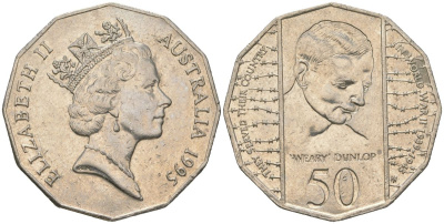 Австралия 50 центов 1995 50 лет со дня окончания Второй Мировой войны KM 294 медно-никель aUNC 4157-911