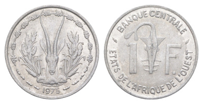 Западная Африка (BCEAO) 1 франк 1975 KM 3.1 алюминий UNC 4654-531