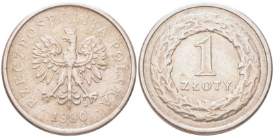 Польша 1 злотый 1990 Y 282 медно-никель 4122-645