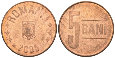 Румыния 5 бани 2005 KM 190 сталь плакированная медью 4609-339