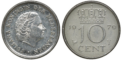 НИДЕРЛАНДЫ 10 ЦЕНТОВ 1970 KM 182 медно-никель 72-1152