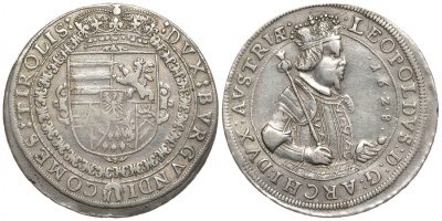 Австрия, Священная Римская империя 1 талер 1628 Эрцгерцог Леопольд (1618) 1625-1632 Dav. 3338 серебро 00-815-65