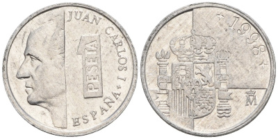 Испания 1 песета 1993 Хуан Карлос I (1975 - 2014) KM 832 алюминий 4154-527