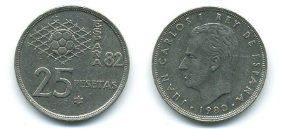 ИСПАНИЯ 25 ПЕСЕТ 1980 KM 818 46-2613