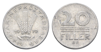 Венгрия 20 филлеров 1972 BP KM 573 алюминий 4665-1068