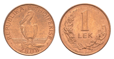 Албания 1 лек 2008 KM 75a сталь плакированная медью 4158-616