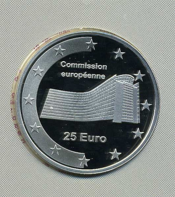 Люксембург 25 евро 2006 здание Европарламента Белреймонт в Брюсселе, тираж 5000 экз., в оригинальном буклете KM 100 серебро PROOF 6-5-2-21