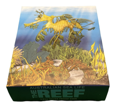 Австралия 50 центов 2009 морской дракон, эмаль, оригинальная коробка с сертификатом KM 1101 серебро PROOF 4-3-3-06