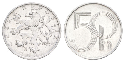 Чехия 50 геллеров 2001 KM 3 алюминий UNC 4627-1233