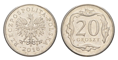 Польша 20 грошей 2016 Y 280 медно-никель 4625-1256
