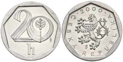 Словакия 20 геллеров 2000 b' KM 2.3 алюминий 4152-911