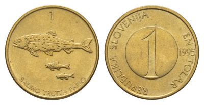 Словения 1 толар 1995 KM 4 латунь UNC 4659-561