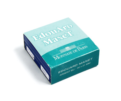 Франция 1/4 евро 2008 художник Эдуард Мане, цветная эмаль, в оригинальной коробке, с сертификатом KM 1570 серебро BUNC 4-3-5-08