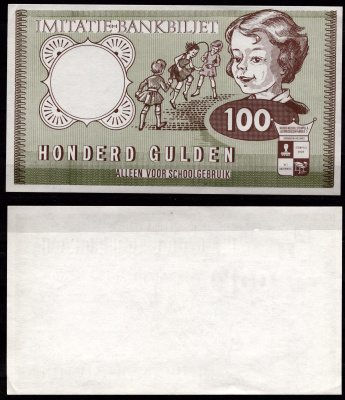 Нидерланды 100 гульденов ND школьные деньги, односторонний бумага UNC (пресс) 7457-9-3-2