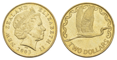 Новая Зеландия 2 доллара 2003 KM 121 алюминиевая бронза UNC 4652-312