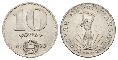 Венгрия 10 форинтов 1979 статуя свободы KM 595 никель aUNC 93-1133